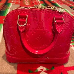 LV monogram handbag, red, perfect condition. $80